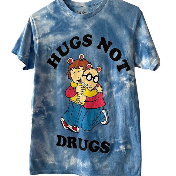 Arthur Hugs Not Drugs Tie Dye Tshirt NWOT SIZE Small - Picture 4 of 9